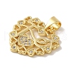 Rack Plating Brass Micro Pave Clear Cubic Zirconia Pendants KK-P267-11B-G-2