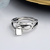 Zipper Lock 925 Sterling Silver Adjustable Finger Rings for Women FS-WG0937D-01-2