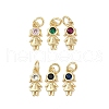 Rack Plating Brass Micro Pave Cubic Zirconia Pendant KK-H509-41G-1