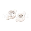 Brass Pave Clear Cubic Zirconia Flat Round Links Connector Charms KK-U024-03S-2