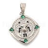 Brass Micro Pave Cubic Zirconia Pendants KK-S049-12P-1