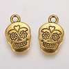 Mexico Holiday Day of the Dead Sugar Skull Tibetan Style Alloy Metal Pendants X-TIBEP-21061-AG-FF-2