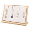 Detachable Bamboo Slant Back Necklace Display Stands NDIS-WH0001-17-1