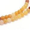 Natural Gemstone Red Yellow Jade Round Bead Strands G-J303-02-8mm-3