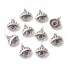 Brass Micro Pave Purple Cubic Zirconia Charms ZIRC-A016-08AS-1