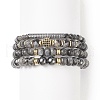 4Pcs 4 Style Natural Larvikite & Synthetic Hematite Stretch Bracelets Set with Cubic Zirconia Column Beaded BJEW-JB08830-1
