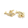 Brass Micro Pave Clear Cubic Zirconia Charms KK-Z044-14B-2