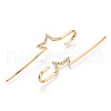 Brass Micro Pave Clear Cubic Zirconia Ear Wrap Crawler Hook Earrings for Women EJEW-C097-01G-04-2