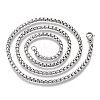 Non-Tarnish 201 Stainless Steel Box Chain Necklace STAS-S105-JN929-1-45-2