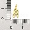 Letter Brass Micro Pave Clear Cubic Zirconia Pendants KK-K354-06G-R-3