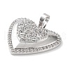 Rack Plating Brass Micro Pave Cubic Zirconia Pendants KK-P247-05P-2