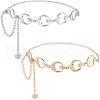 Gorgecraft 2Pcs 2 Colors Alloy Link Chain Belts AJEW-GF0009-21A-1