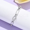 304 Stainless Steel Oval Link Anklets for Women AJEW-U025-01P-2
