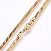 304 Stainless Steel Mesh Chain Necklaces NJEW-F227-10G-01-2