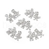 Brass Micro Pave Clear Cubic Zirconia Connector Charms KK-E068-VB361-4