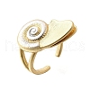 Brass Cuff Rings for Women RJEW-G347-09G-4