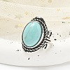 Synthetic Turquoise Adjustable Rings RJEW-I108-01AS-08-2