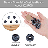 ARRICRAFT Natural Snowflake Obsidian Beads Strands G-AR0002-97-2