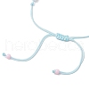 Synthetic Turquoise Bead Braided Bead Bracelets BJEW-JB11720-4