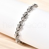 304 Stainless Steel Infinity Link Chain Bracelets for Women BJEW-K226-14B-P-1
