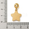 Ion Plating(IP) 304 Stainless Steel Pave Crystal Rhinestone European Dangle Charms X-STAS-U005-45G-02-3
