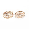 Brass Micro Pave Clear Cubic Zirconia Pendants KK-S356-757-2