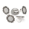 Vintage Adjustable Iron Finger Ring Components Alloy Cabochon Bezel Settings PALLOY-O039-08AS-5