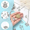 50Pcs 8 Styles Tibetan Style Alloy Moon with Fairy Pendants FIND-YW0005-15-4