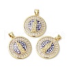 Brass Micro Pave Clear Cubic Zirconia Pendants KK-K385-025G-1