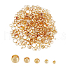 SUPERFINDINGS 400Pcs 5 Style Brass Beads KK-FH0005-36G-1