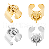 Unicraftale 4Pcs 2 Colors Stainless Steel Open Cuff Rings Set for Lovers RJEW-UN0002-94-1