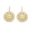 Brass Micro Pave Clear Cubic Zirconia Pendants KK-G431-20G-2