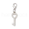 Valentine's Day Heart & Key CCB Plastic Pendants Decorations HJEW-JM01445-3