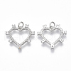Brass Micro Pave Clear Cubic Zirconia Pendants KK-S356-028P-NF-2