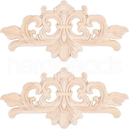 Olycraft Rubber Wood Carved Onlay Applique AJEW-OC0001-51A-1