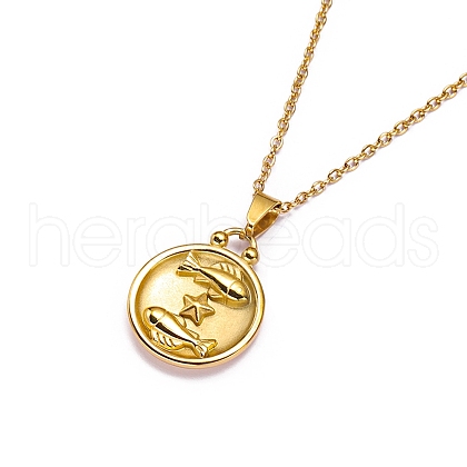 Stainless Steel Constellation Pendant Cable Chain Necklaces for Women Men PW-WG22DB4-03-1