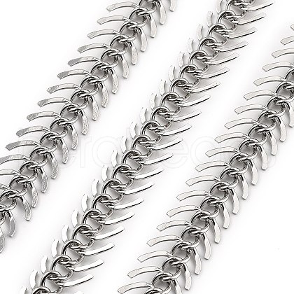 304 Stainless Steel Fishbone Chains STAS-NH0001-03P-1