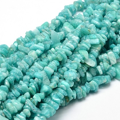 Natural Amazonite Chip Beads Strands G-E271-76-1