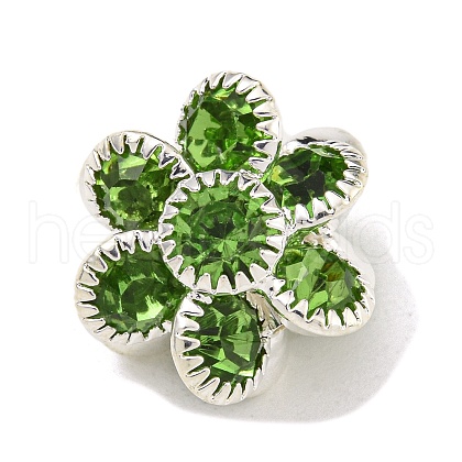 Brass Peridot Rhinestone Beads KK-I715-27S-01-1