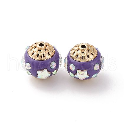 Handmade Resin Indonesia Round Beads IPDL-P005-22KCG-03-1