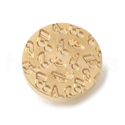 Golden Plated Round Shaped Wax Seal Brass Stamp Head STAM-K001-07G-06-1