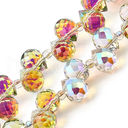 Electroplate Glass Beads Strands EGLA-D030-17Y-1