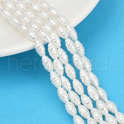 Electroplated Shell Pearl Beads Strands BSHE-Z009-12-1