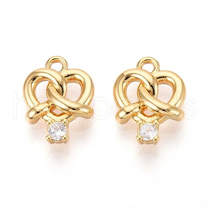 Brass Micro Pave Cubic Zirconia Pendants KK-N263-92A-G-1