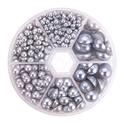 1Box ABS Plastic Imitation Pearl Dome Cabochons SACR-PH0001-41-1