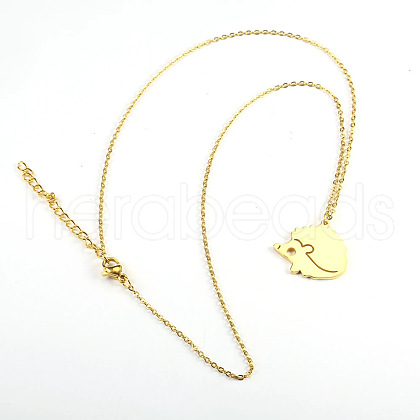 Cute Cartoon Animal Stainless Steel Pendant Necklaces QV5065-9-1