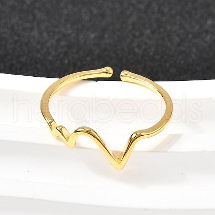 ECG 925 Sterling Silver Cuff Rings for Women RJEW-S631-04G-1
