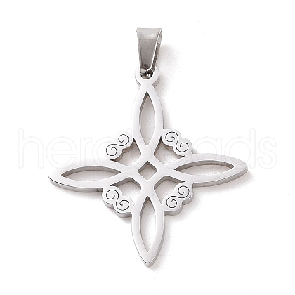Non-Tarnish 304 Stainless Steel Hollow Pendants STAS-P313-01P-1