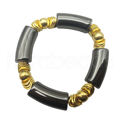 Fashionable Women's Chunky Curved Acrylic Tube Beads Stretch Bracelets AP8792-8-1