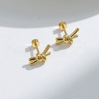 304 Stainless Steel Stud Earrings EJEW-Q028-03A-G-1